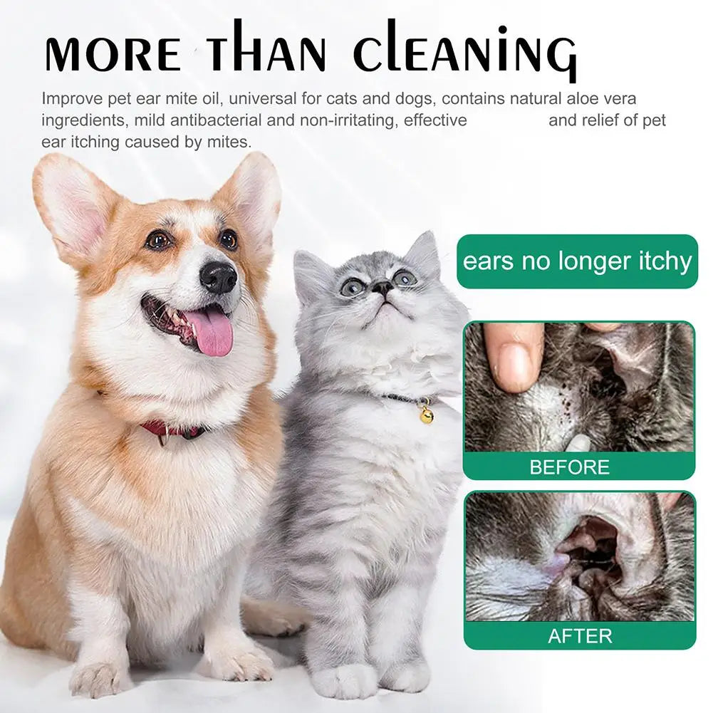 Pet Ear Drops Yeast Mites Infectiones Control Odor Removal Relieves Itching Anti Inflammatory