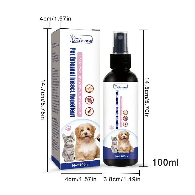 100ml Pet Dog Cat Anti Flea Drops Insectcide Flea Lice Insect Prevent Ticks