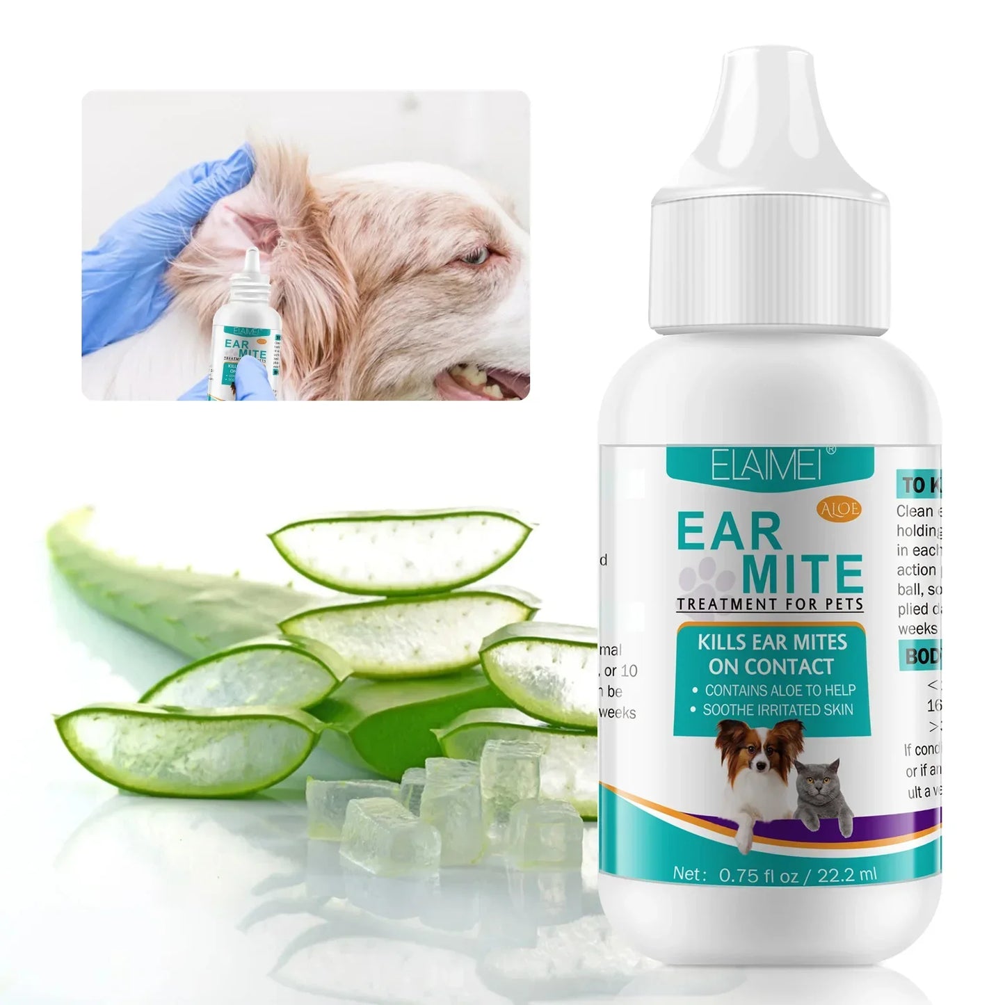 Pet Ear Mite Oil Ear MiteTreatment for Dogs and Cats