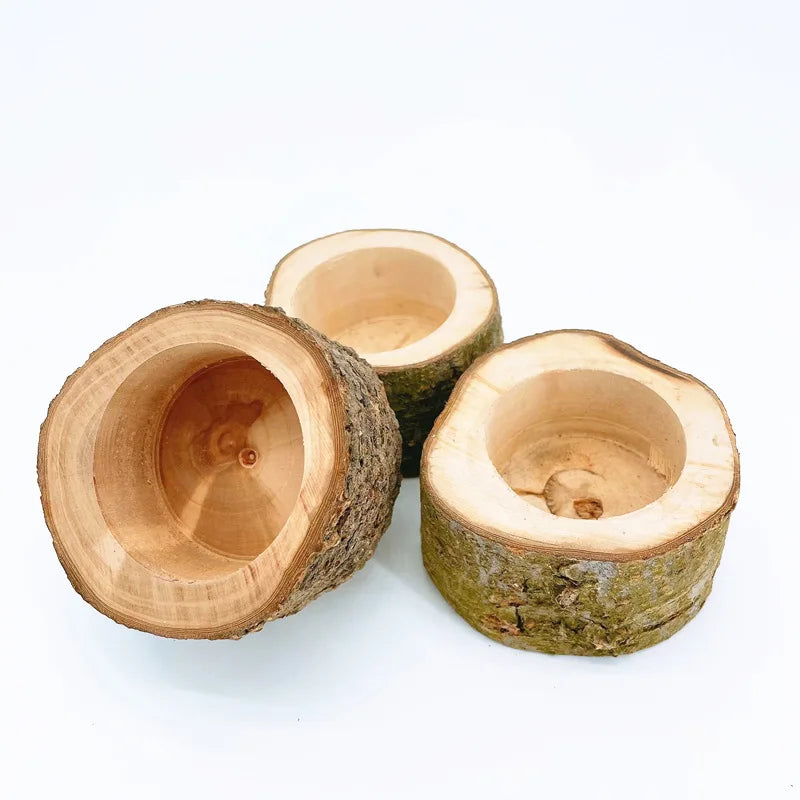 Pet Hamster Fruit Wood Food Bowl