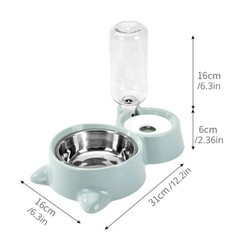 Pet Bowl Fountain Automatic Food Water Feeder