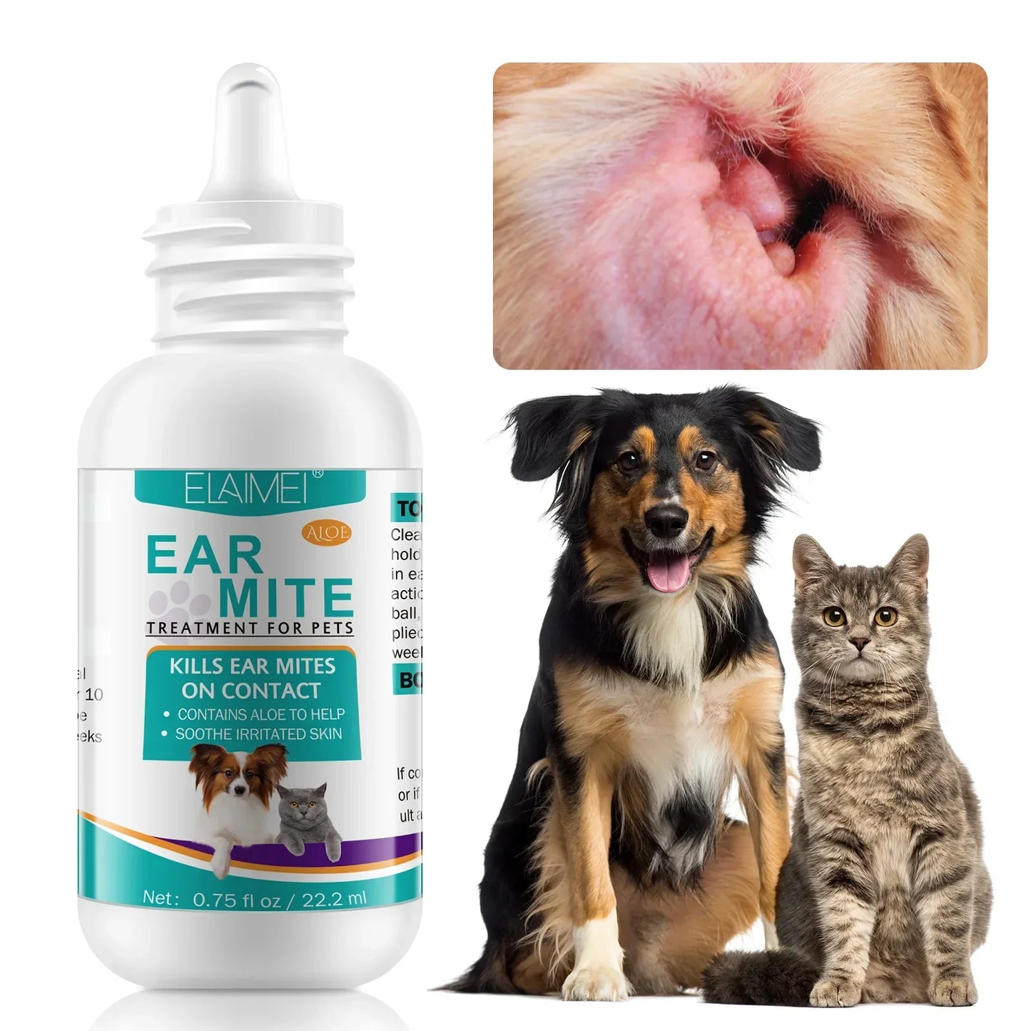 Pet Ear Mite Oil Ear MiteTreatment for Dogs and Cats