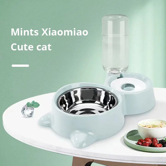 Pet Bowl Fountain Automatic Food Water Feeder