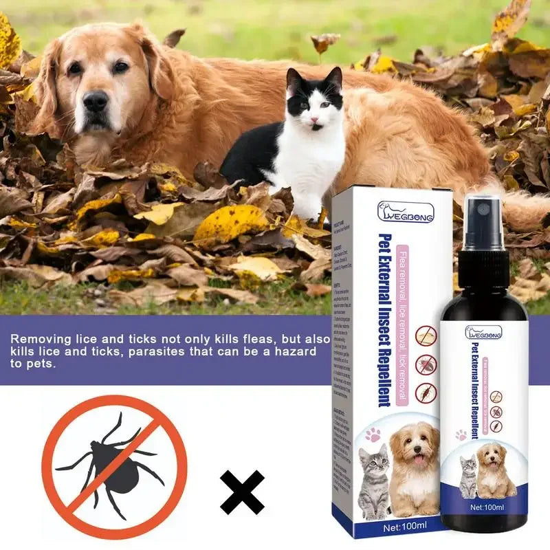 100ml Pet Dog Cat Anti Flea Drops Insectcide Flea Lice Insect Prevent Ticks