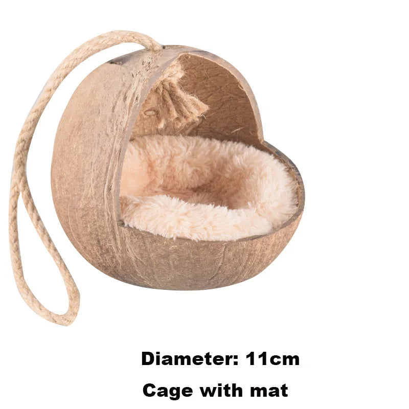 Natural Small Pet Coconut Cages for Hamster Guinea Pig Mice Squirrel