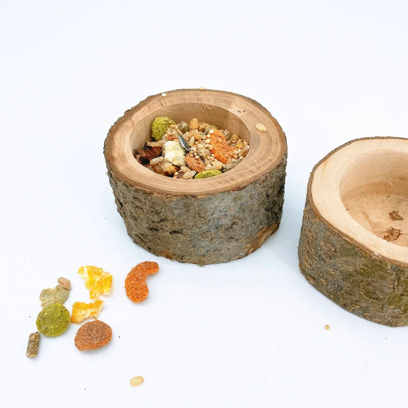 Pet Hamster Fruit Wood Food Bowl